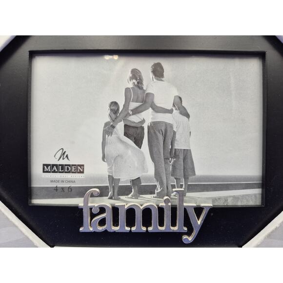 NEW Malden FAMILY Black Picture Frame for 4x6 Photo - Picture 5 of 6